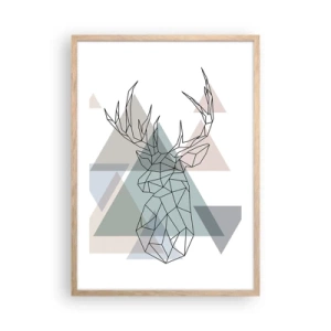 Affiche dans un chêne clair - Poster - Dans une forêt géométrique - 50x70 cm