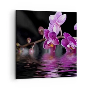 Impression sur toile - Image sur toile - Reflet lilas de la beauté - 60x60 cm