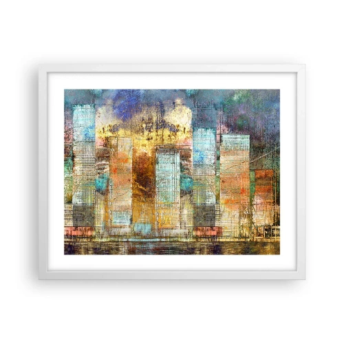 Affiche dans un cadre blanc - Poster - Une métropole ensoleillée - 50x40 cm