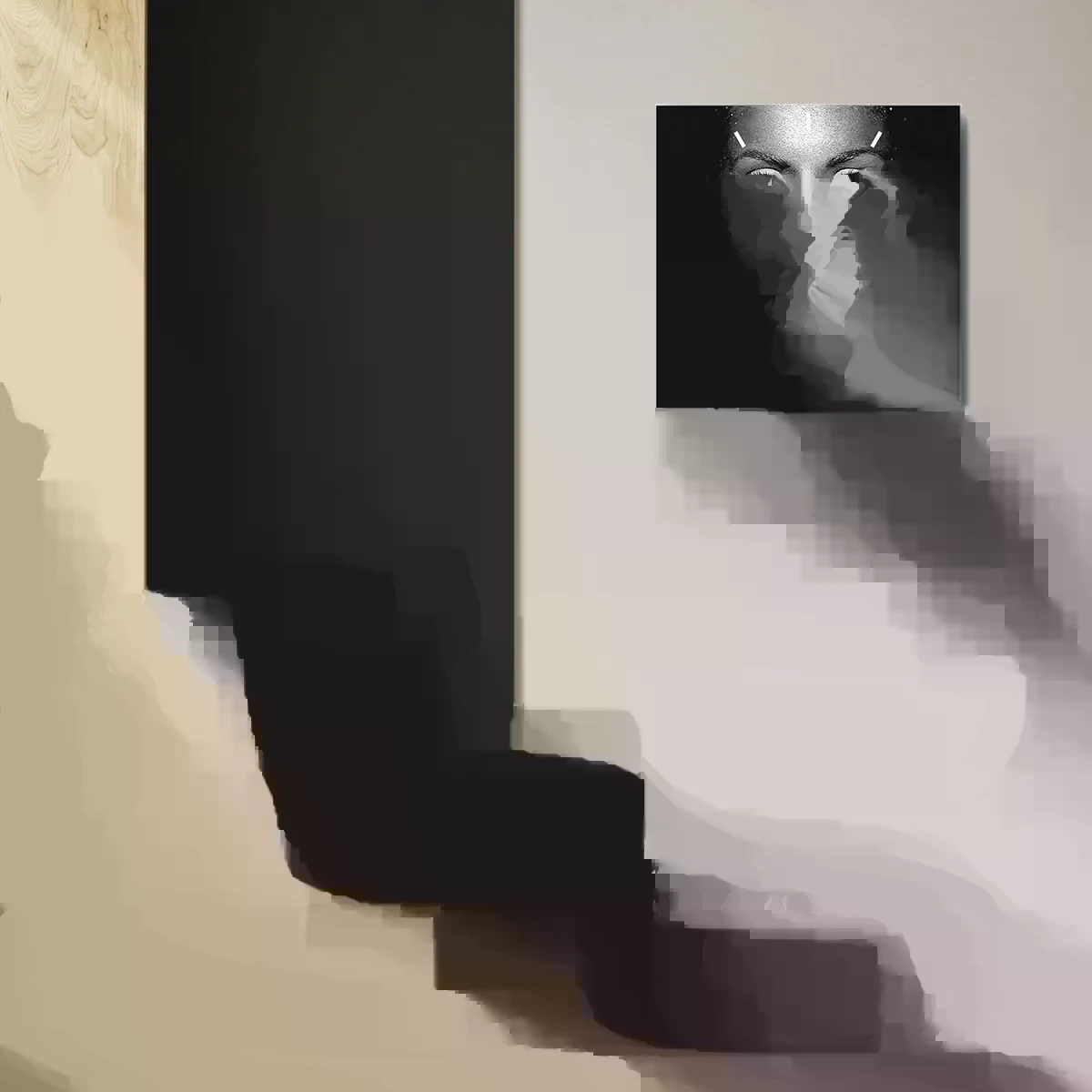 Horloge murale - Pendule murale - Baiser papillon - 40x40 cm