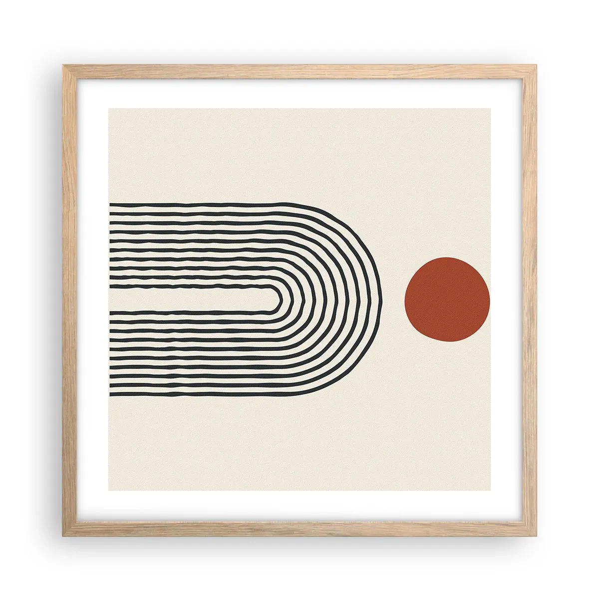 Affiche dans un chêne clair - Poster - Le magnétisme des formes et des couleurs - 50x50 cm