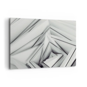 Impression sur toile - Image sur toile - Une composition abstraite de formes géométriques dans des tons de gris. - 100x70cm - Bourgeon d’angles vifs - Décoration murale moderne pour le salon et la chambre ARTTOR