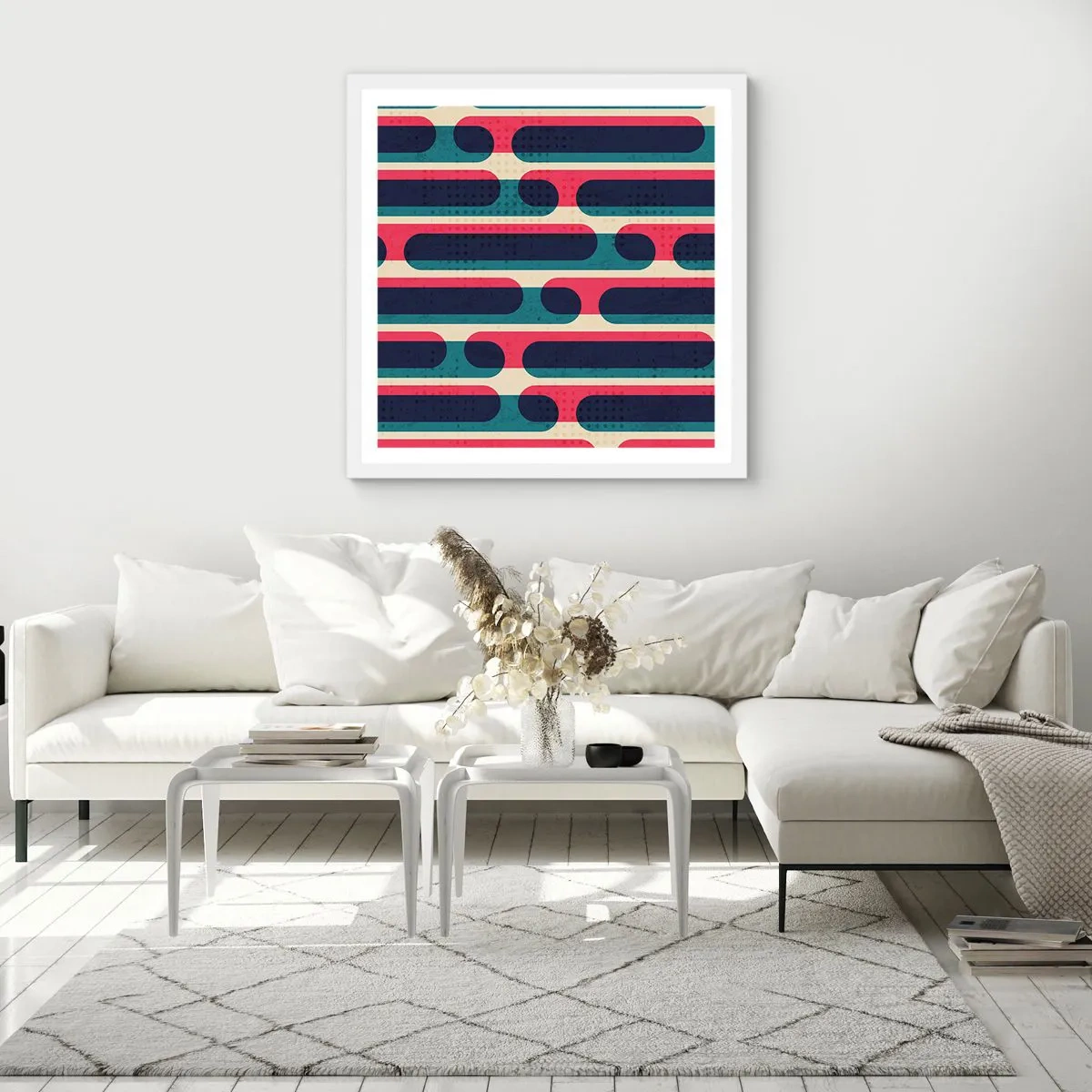 Affiche dans un cadre blanc - Poster - En profondeur et sur l'avant - 30x30 cm