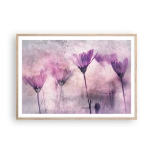 Affiche dans un chêne clair - Poster - Rêve de fleurs - 100x70 cm
