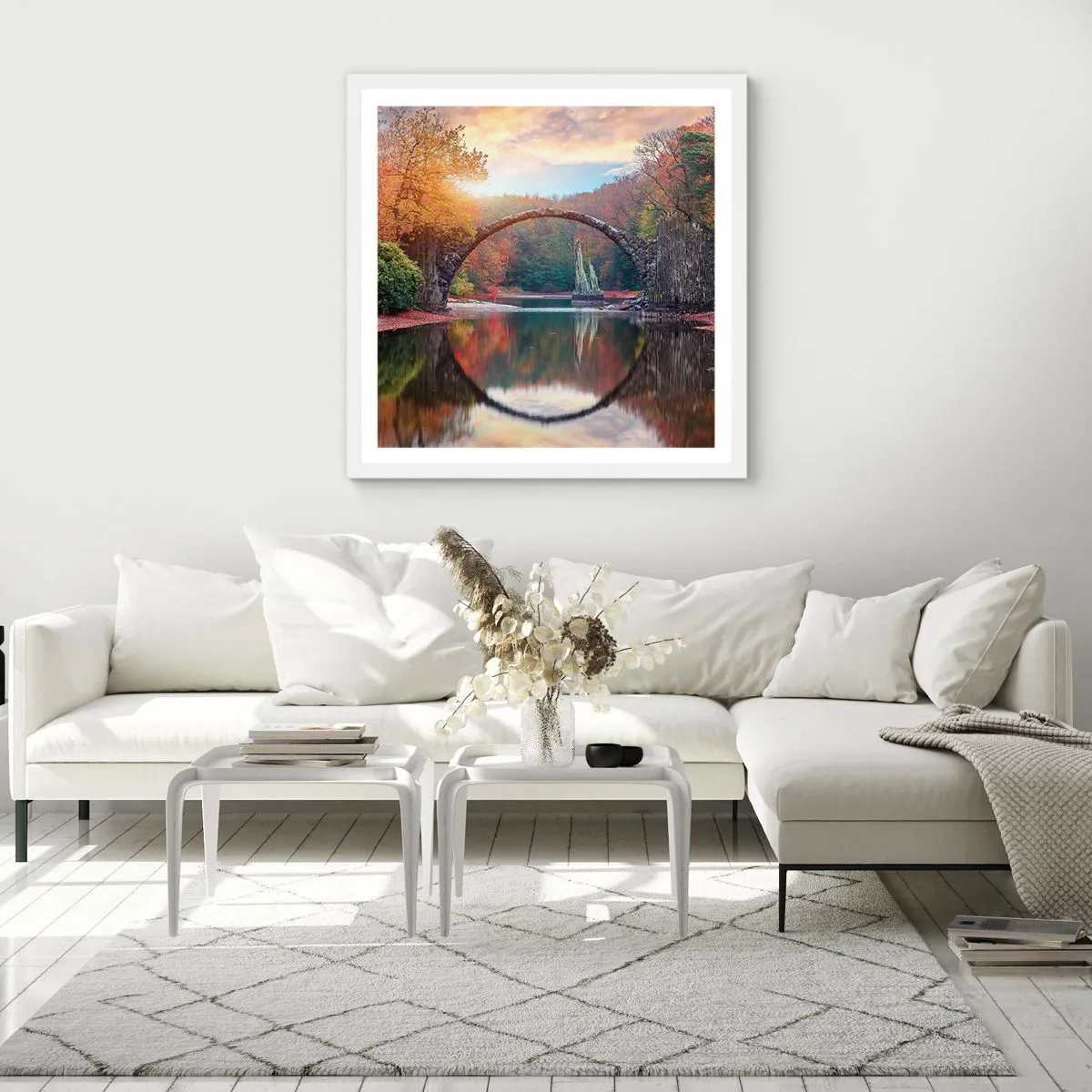 Affiche dans un cadre blanc - Poster - De l'autre cote du miroir - 60x60 cm