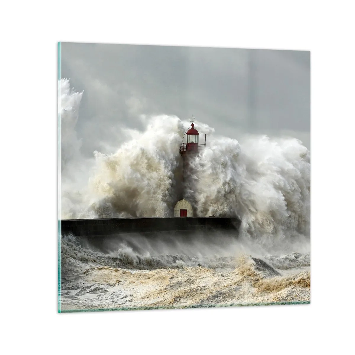 Impression sur verre - Image sur verre - La colère de l'océan - 60x60 cm