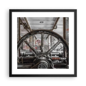 Affiche dans un cadre noir - Poster - Vie secrète d'une usine - 40x40 cm
