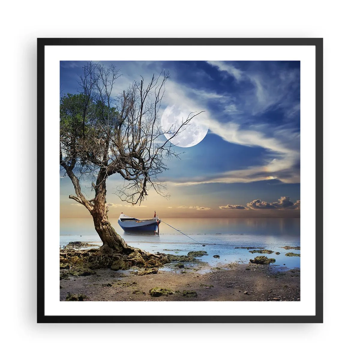 Affiche dans un cadre noir - Poster - Est-ce la fin ou le début ? - 60x60 cm