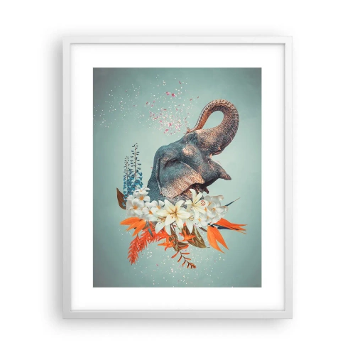 Affiche dans un cadre blanc - Poster - Un rugissement de joie - 40x50 cm