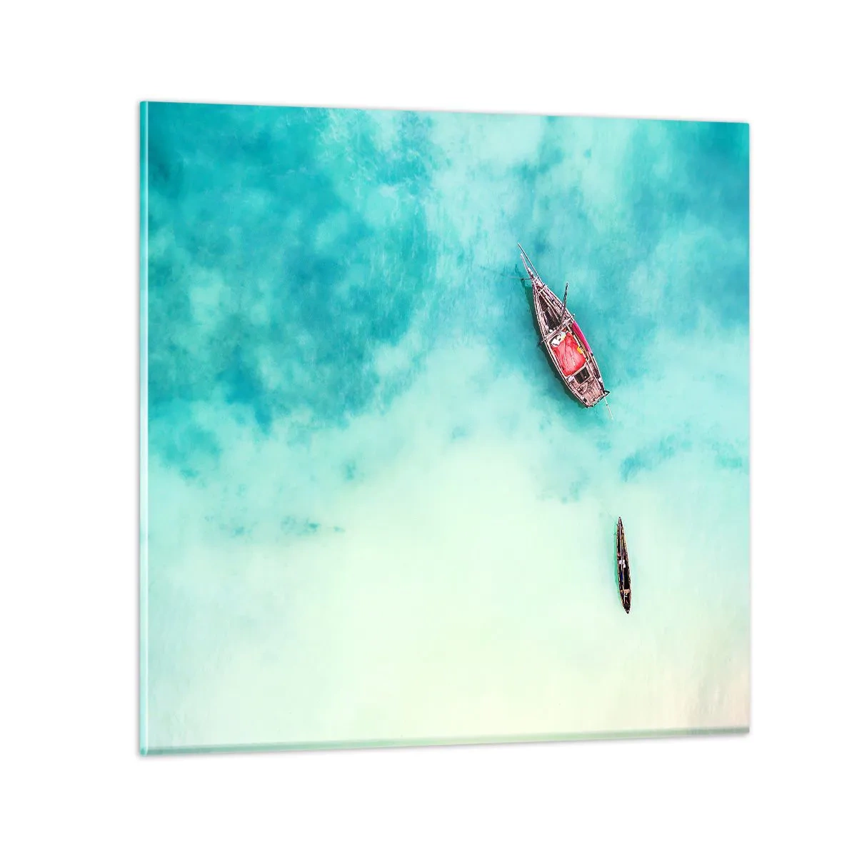 Impression sur verre - Image sur verre - Car sur les plages de Zanzibar, quand il y a un débordement d'eau... - 60x60 cm