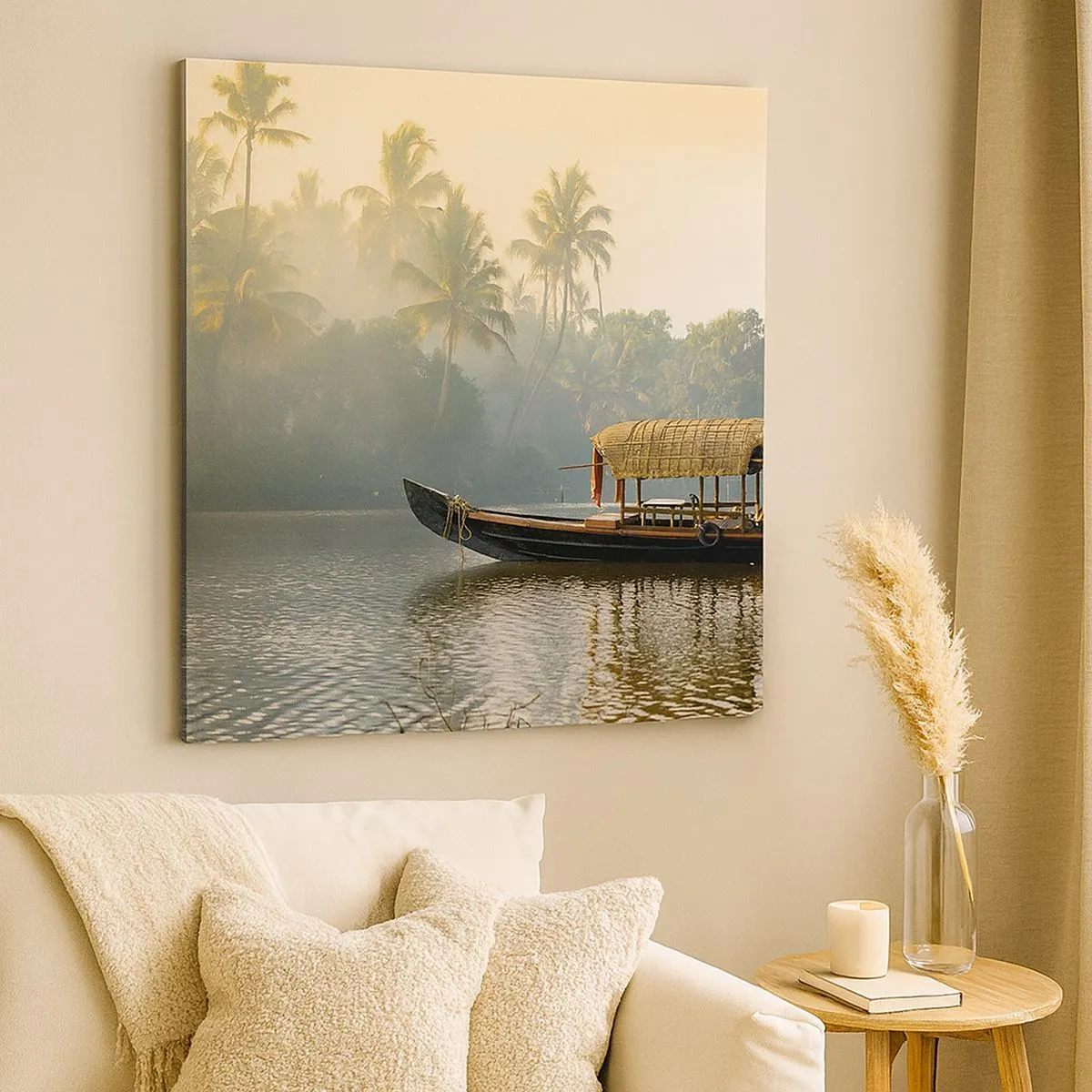 Impression sur toile - Image sur toile - Maison sur la rivière - 30x30 cm