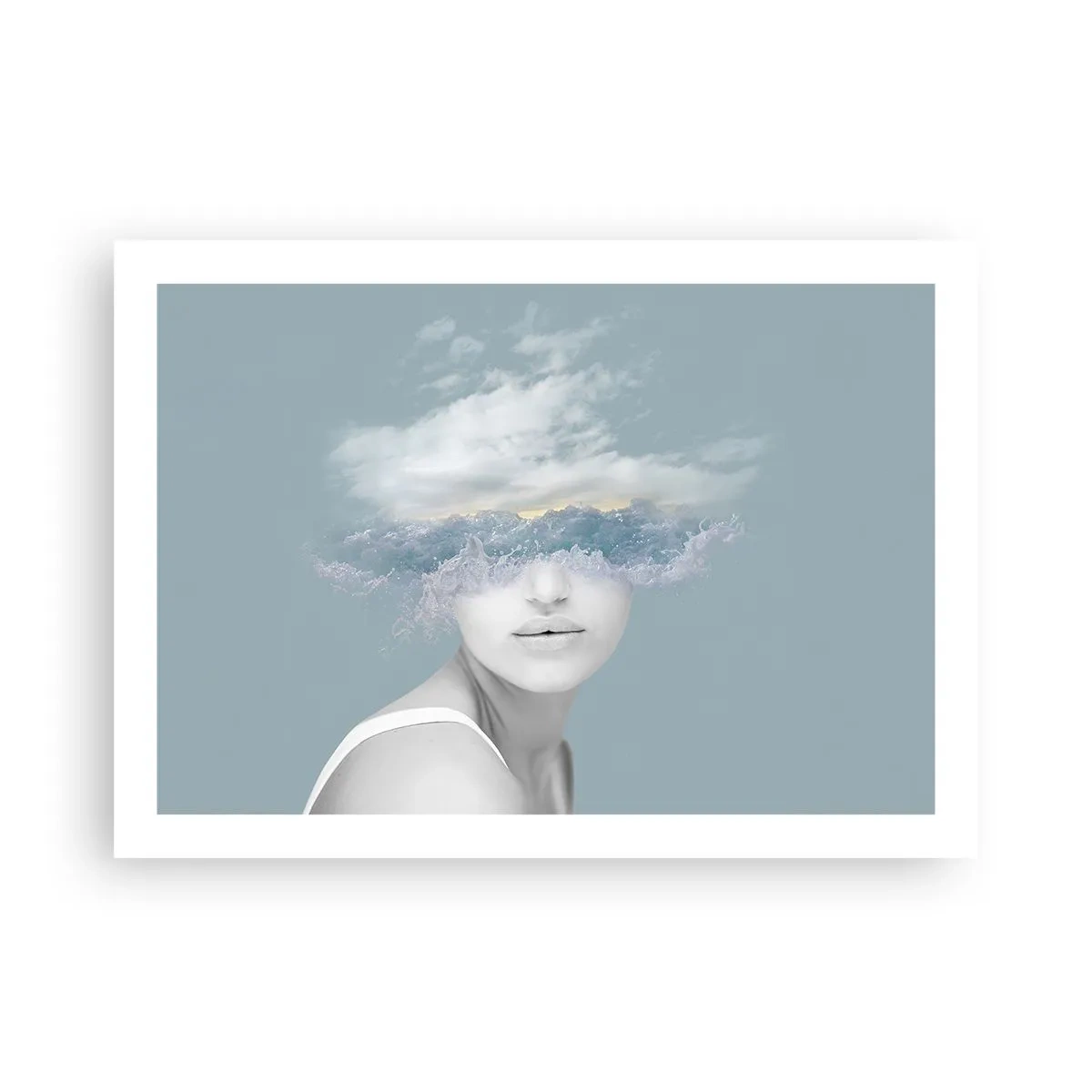 Affiche - Poster - La tête dans les nuages - 70x50 cm