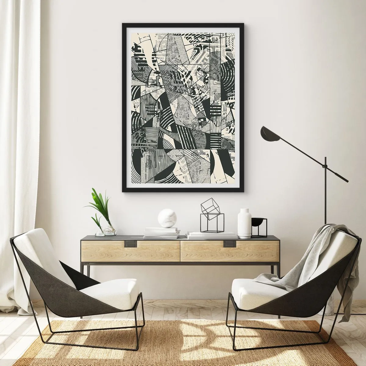 Affiche dans un cadre noir - Poster - Dynamique du modernisme - 70x100 cm