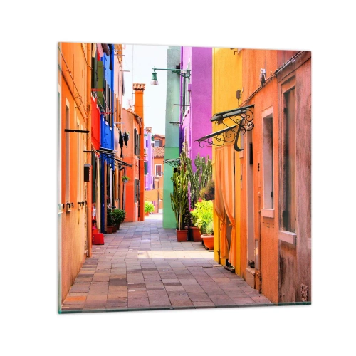 Impression sur verre - Image sur verre - Allée arc-en-ciel - 40x40 cm