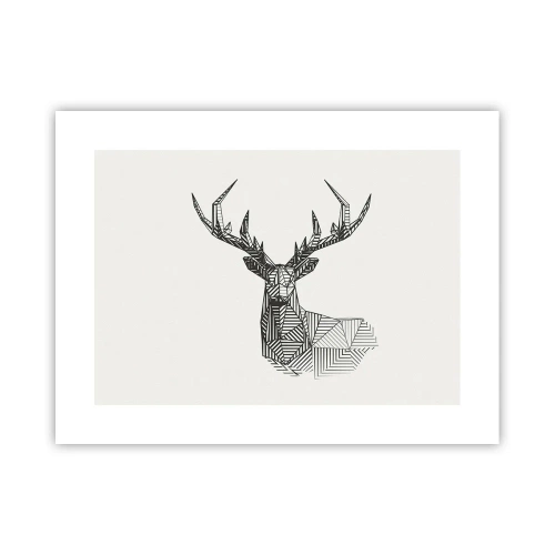 Affiche - Poster - Cerf dans un style cubique - 40x30 cm