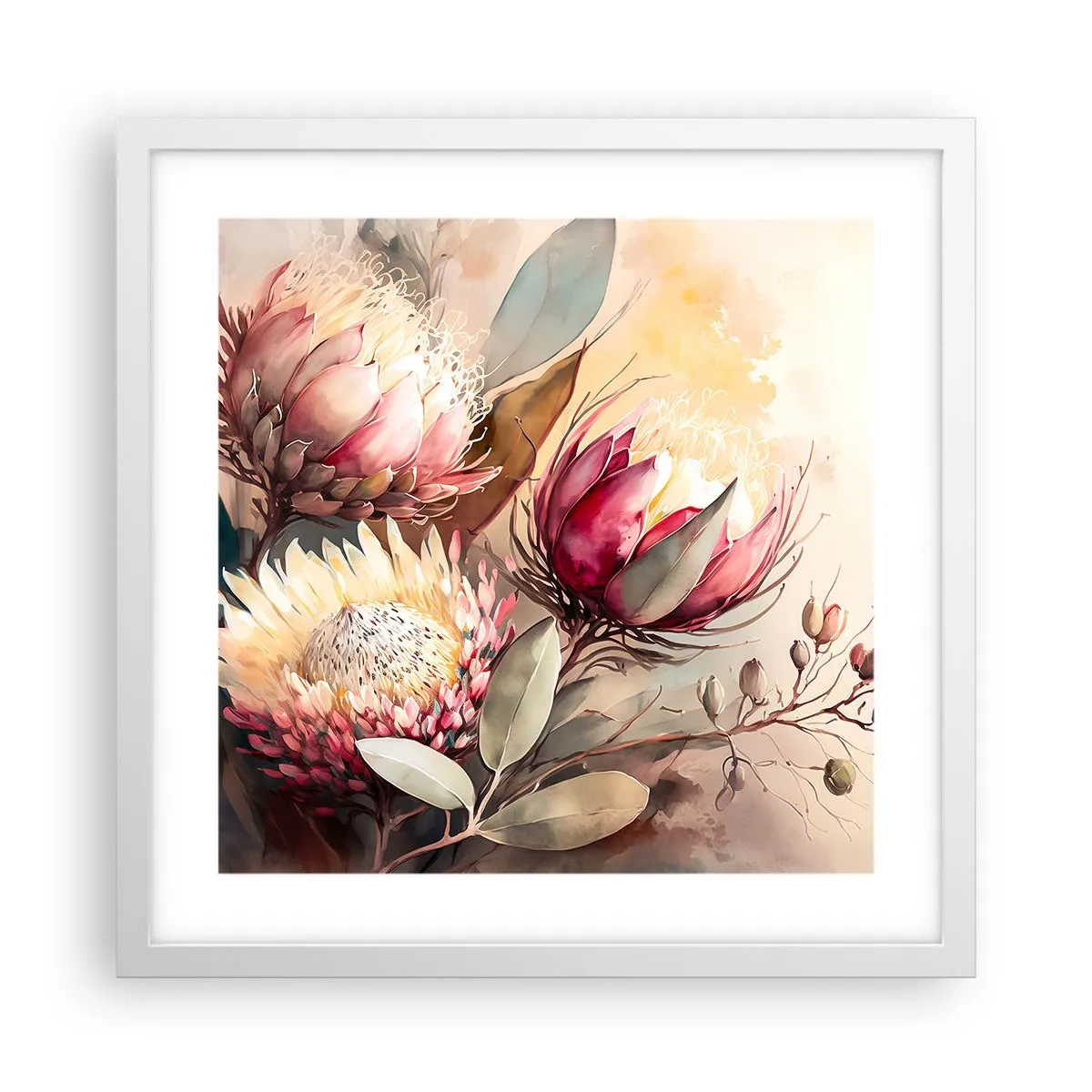 Affiche dans un cadre blanc - Poster - De profil et de face - 40x40 cm