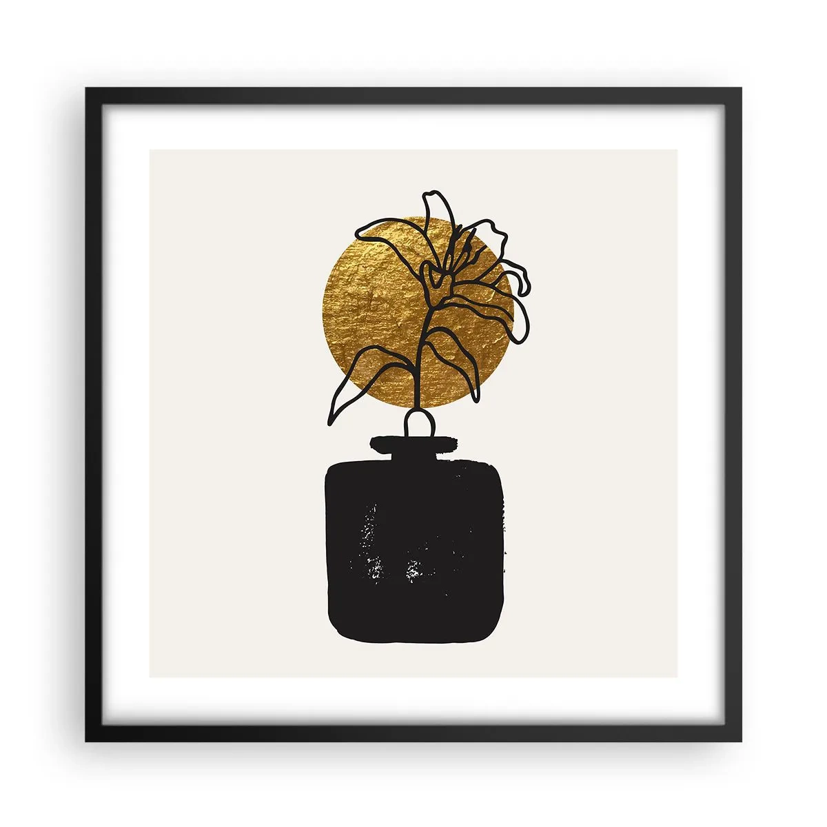 Affiche dans un cadre noir - Poster - La beauté vaut son pesant d'or - 50x50 cm