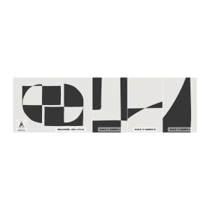 Échantillon de Papier Peint Autocollant Deluxe Sticker - Antithèse - Synthèse - Abstraction, Morceau, Noir et blanc - 100x30 cm