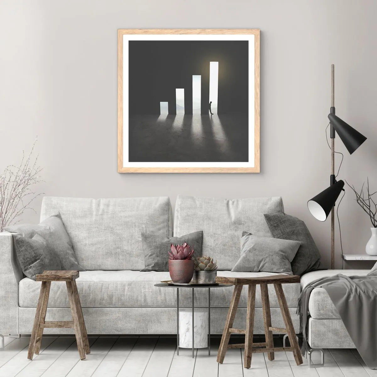 Affiche dans un chêne clair - Poster - Succès – impression - 40x40 cm