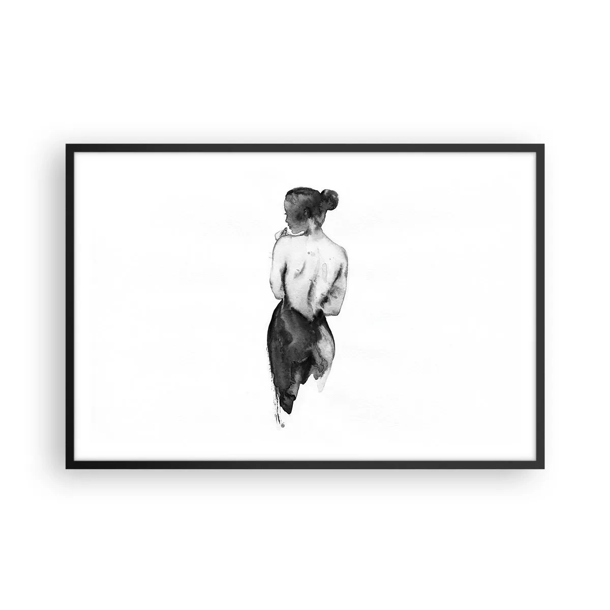 Affiche dans un cadre noir - Poster - Auprès d'elle, le monde disparaît - 91x61 cm