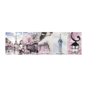 Échantillon de Papier Peint Premium Canvas - Comment tomber amoureu, il faut juste... - Ville, tour Eiffel, Paris - 100x30 cm