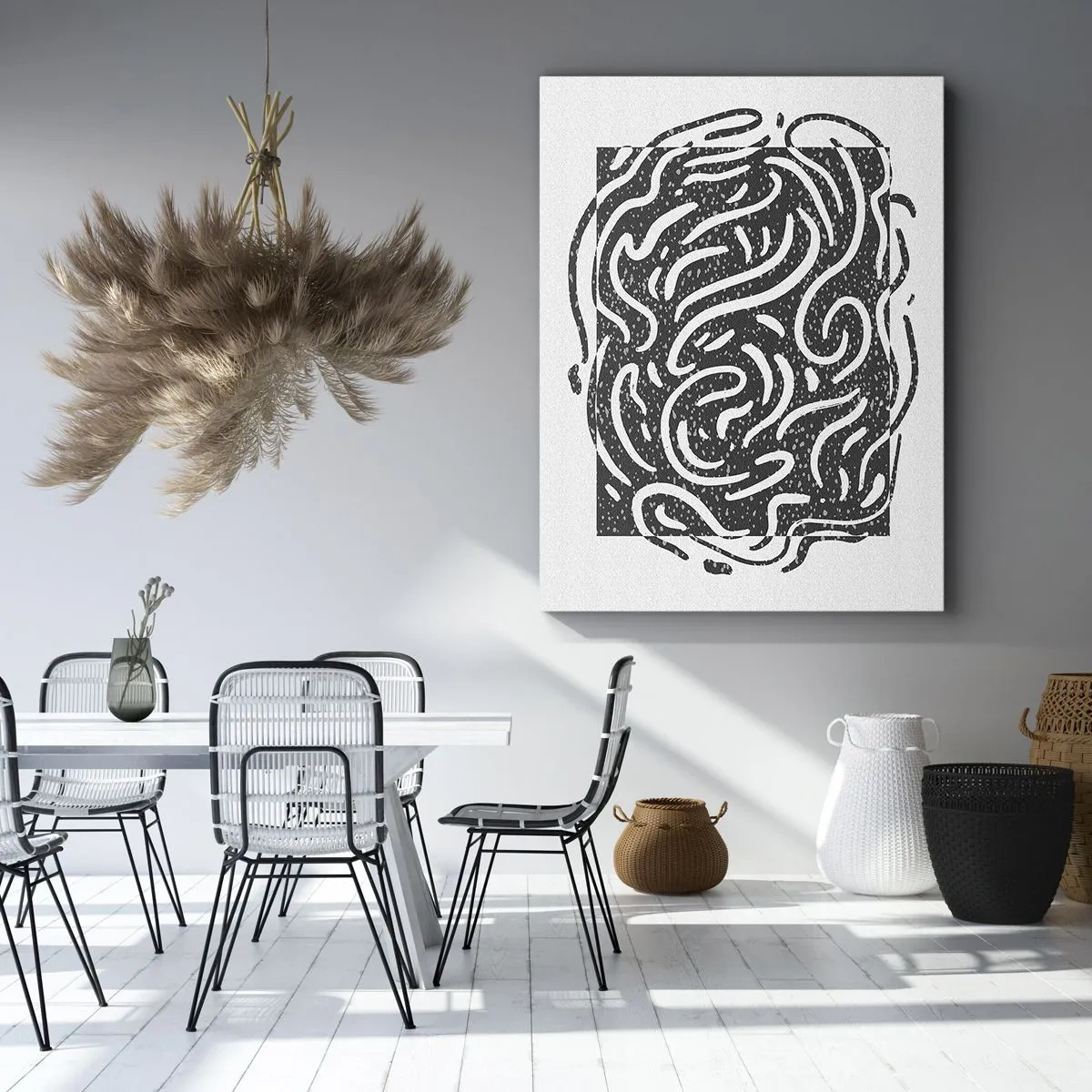 Impression sur toile - Image sur toile - Abstraction : la danse de la joie - 65x120 cm