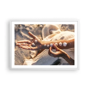 Affiche dans un cadre blanc - Poster - La beauté à portée de main - 70x50 cm