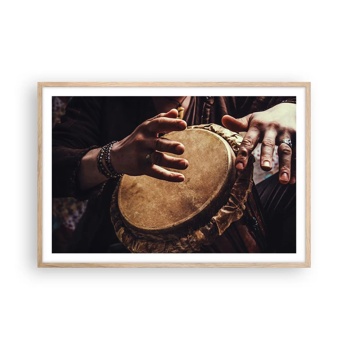 Affiche dans un chêne clair - Poster - Au rythme du coeur - 91x61 cm