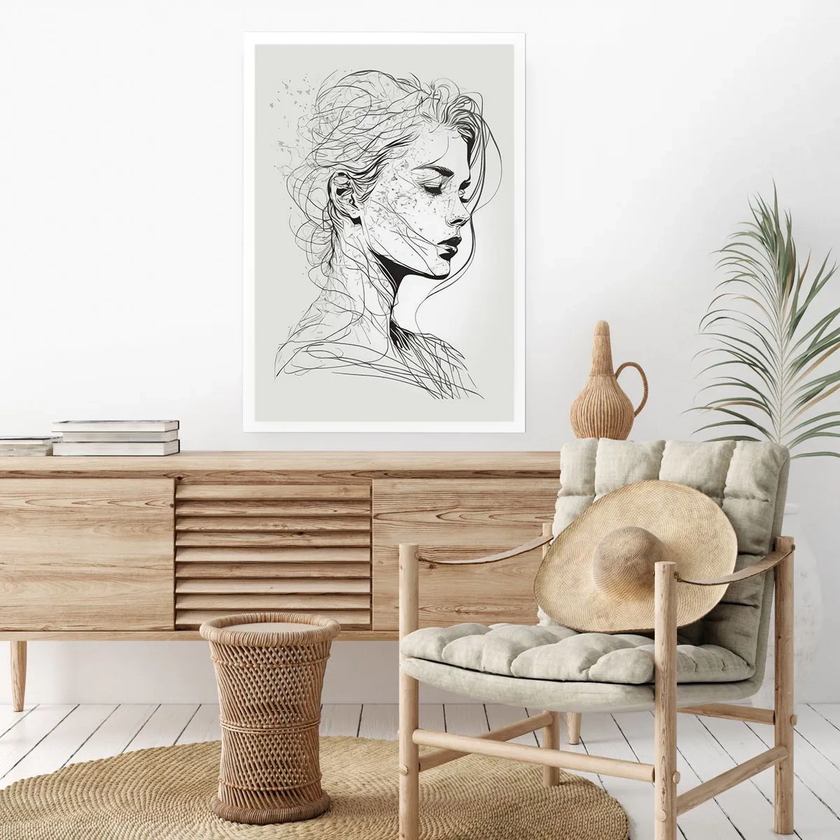 Affiche - Poster - Portrait en pensée - 40x50 cm