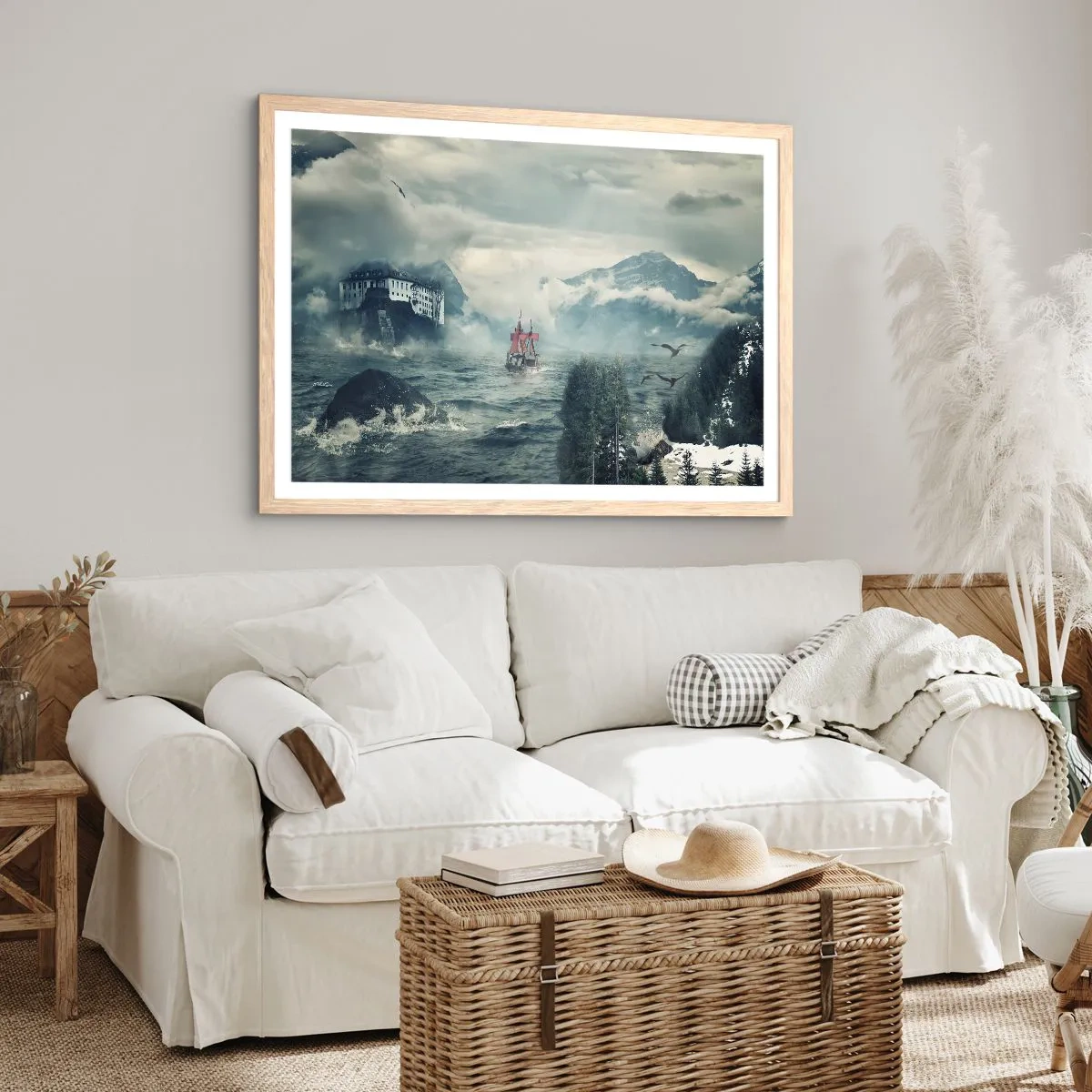 Affiche dans un chêne clair - Poster - Dans l'eau magique - 91x61 cm