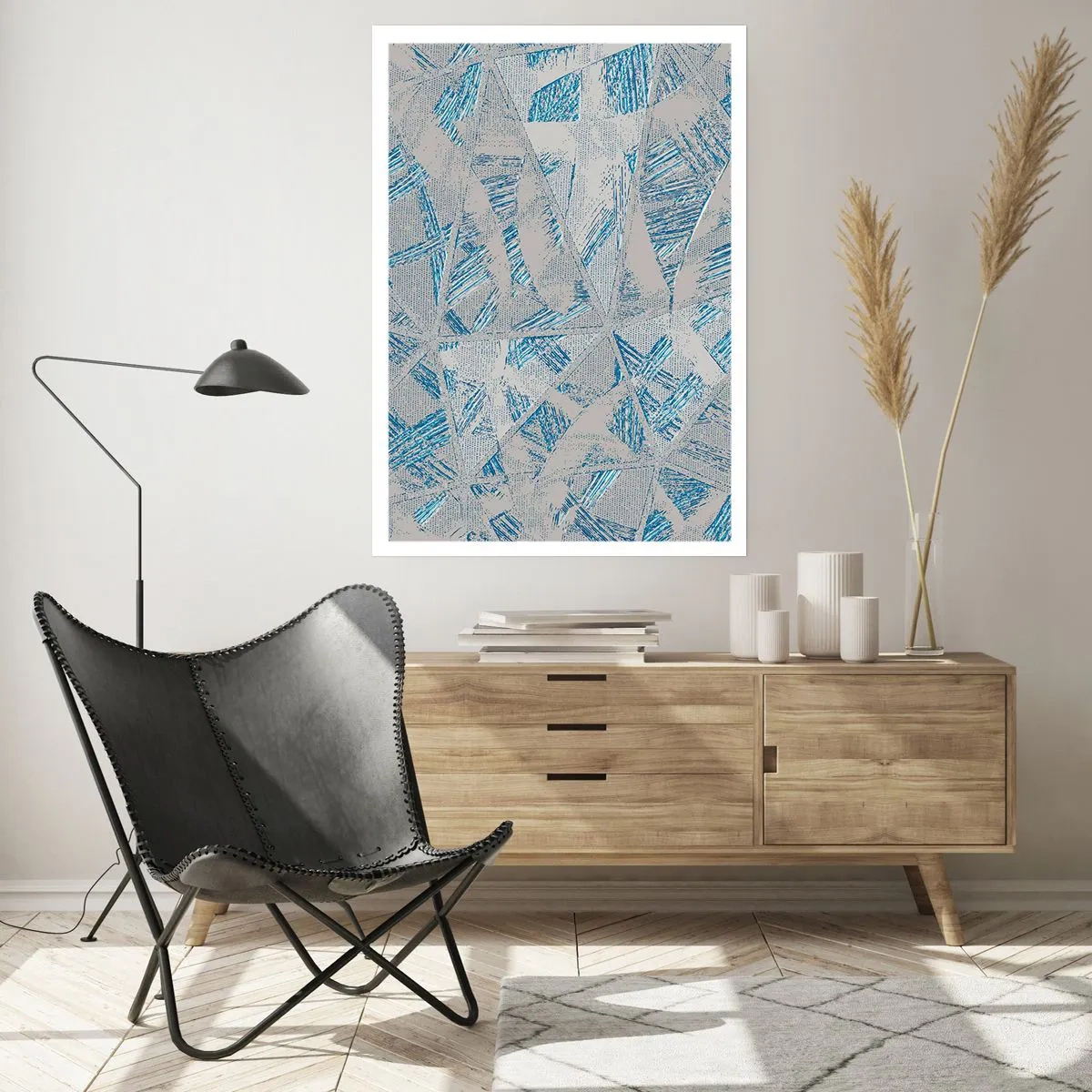 Affiche - Poster - Dans un labyrinthe bleu-gris - 70x100 cm