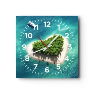 Horloge murale - Pendule murale - J'aime l'été - 30x30 cm