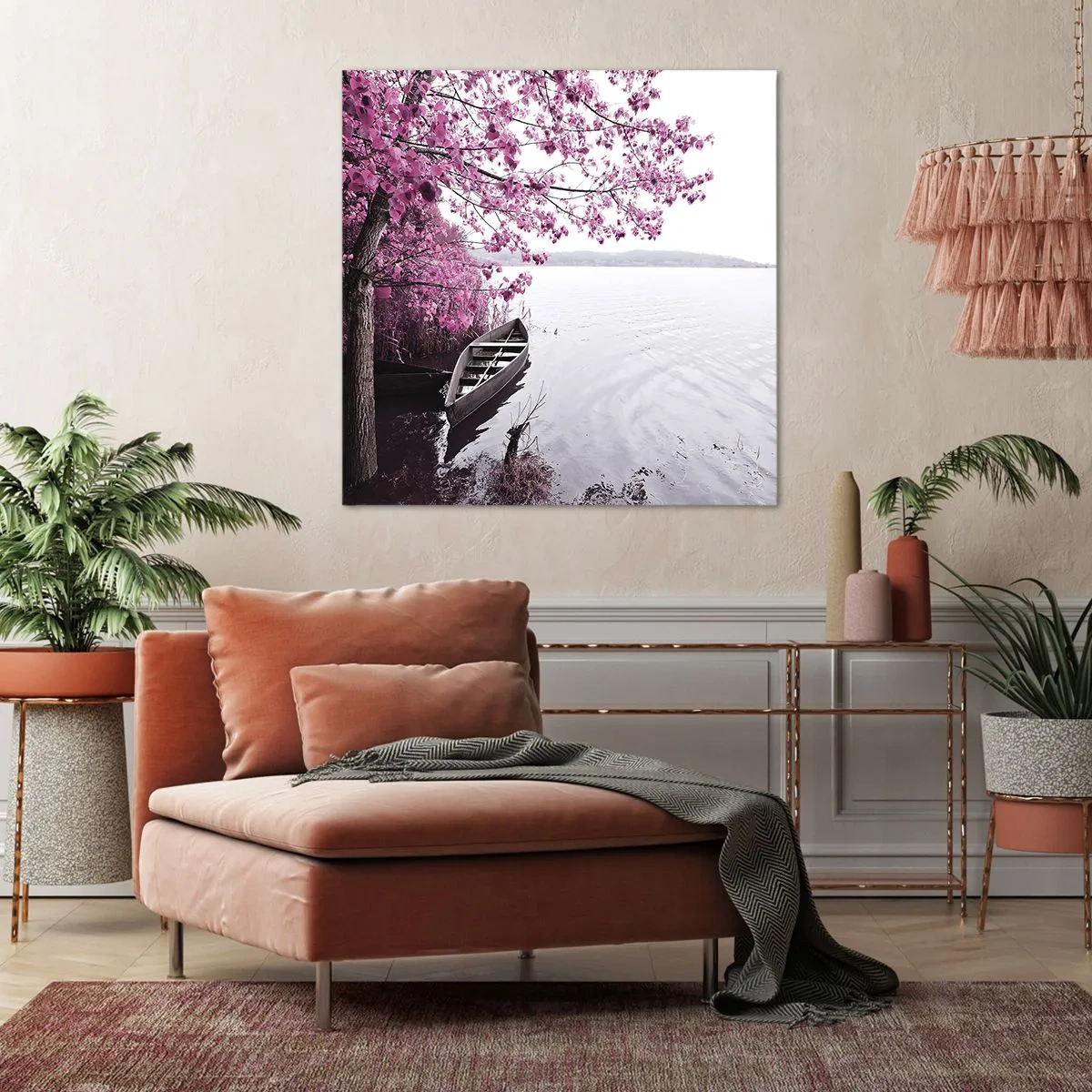 Impression sur toile - Image sur toile - Dans un silence rose - 30x30 cm