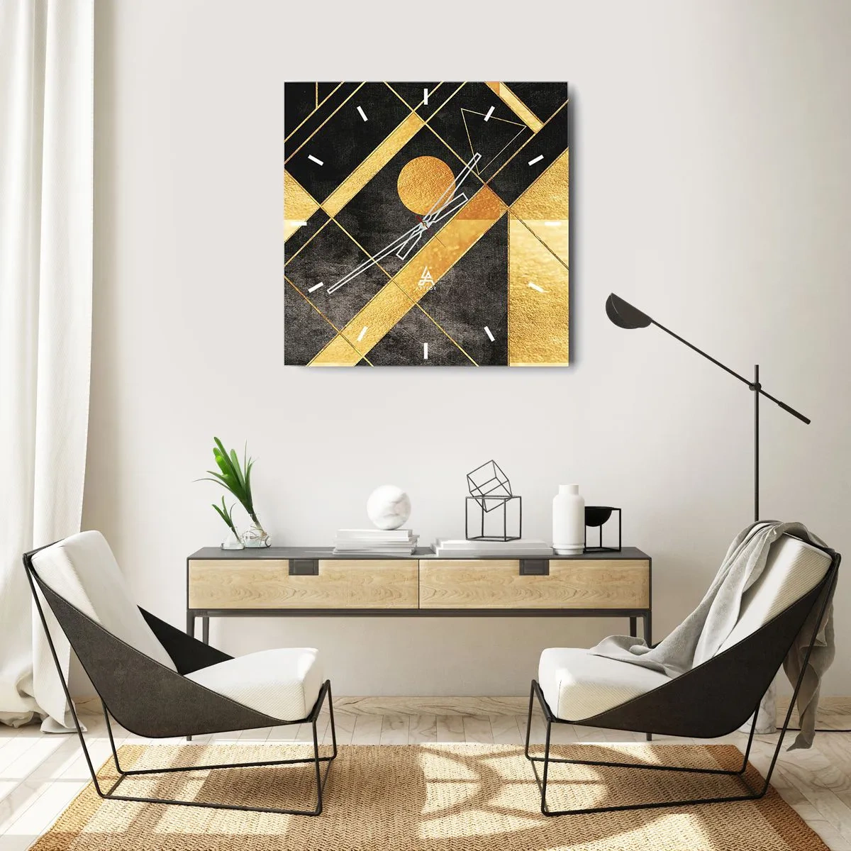 Horloge murale - Pendule murale - Soleil du désert - 40x40 cm