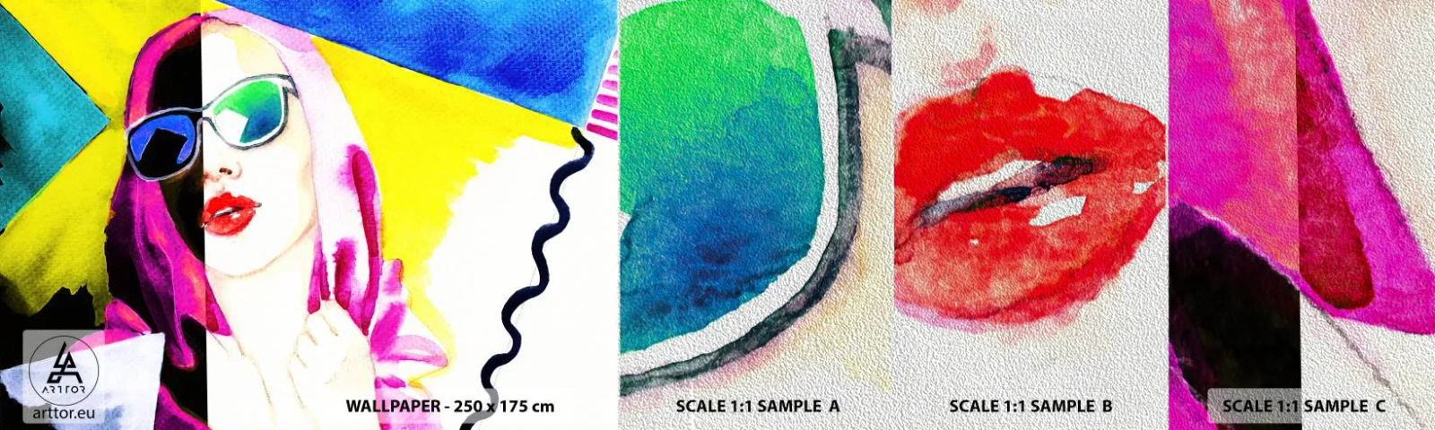 Échantillon de Papier Peint Premium Sand - je ne suis pas blanche et je ne suis pas noire - Visage de femme, Portrait d'une femme, Mode - 100x30 cm