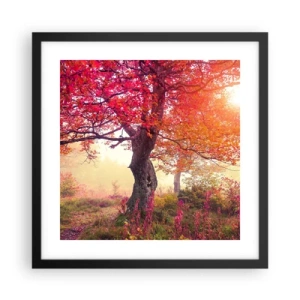 Affiche dans un cadre noir - Poster - Frénésie de floraison - 40x40 cm