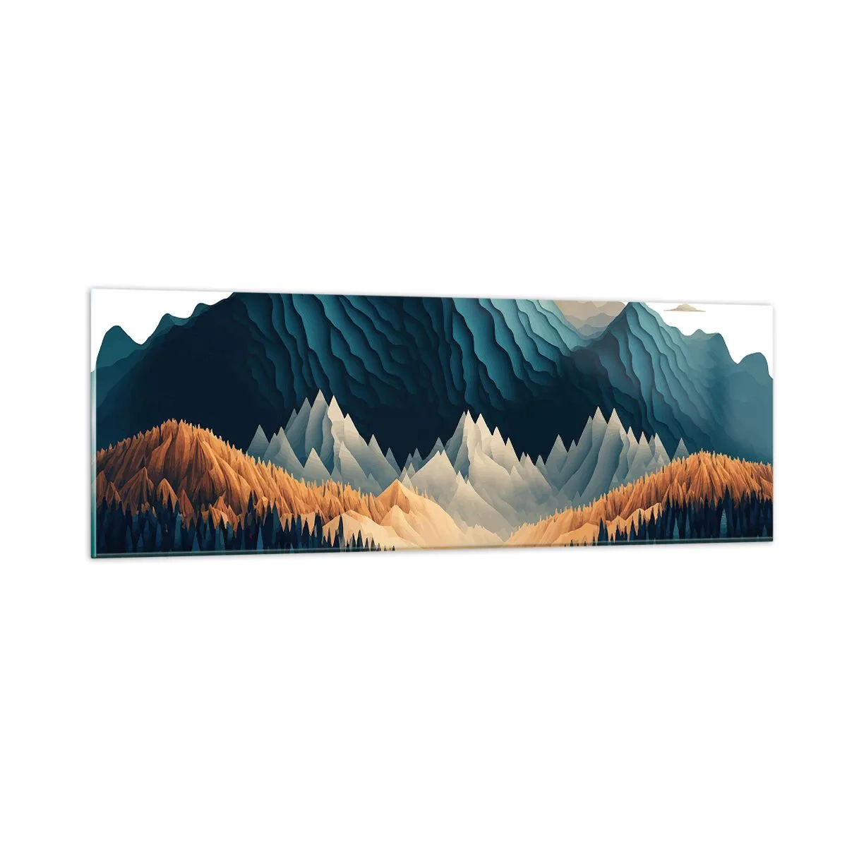 Impression sur verre - Image sur verre - Paysage de montagne parfait - 90x30 cm