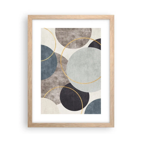 Affiche dans un chêne clair - Poster - Cercles sur cercles - 30x40 cm
