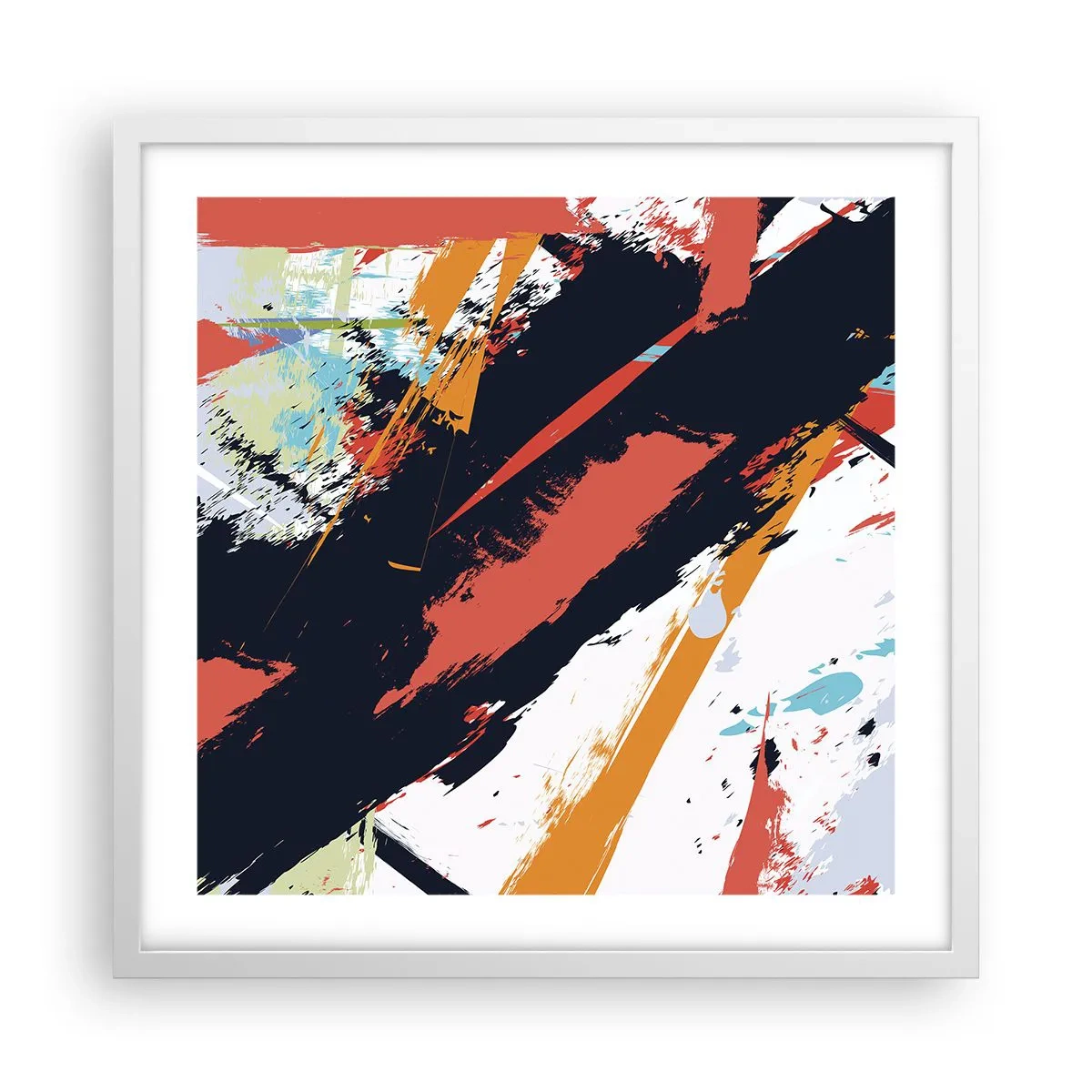 Affiche dans un cadre blanc - Poster - Composition dynamique - 50x50 cm