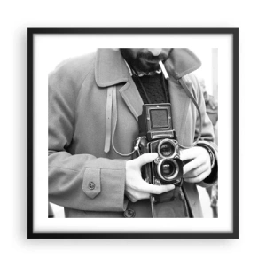 Affiche dans un cadre noir - Poster - Dans un style rétro - 50x50 cm