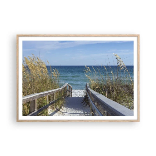 Affiche dans un chêne clair - Poster - Au soleil, sous le vent - 100x70 cm