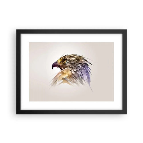 Affiche dans un cadre noir - Poster - Portrait d'un guerrier - 40x30 cm