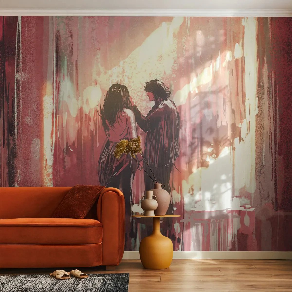 Papier Peint Autocollant Deluxe Sticker - L'éternel spectacle de l'amour - Abstraction, Femme, Amour - 250x175 cm