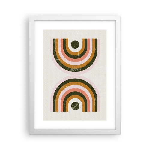 Affiche dans un cadre blanc - Poster - Abstraction jumelle - 30x40 cm