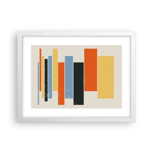 Affiche dans un cadre blanc - Poster - Notation musicale - 40x30 cm
