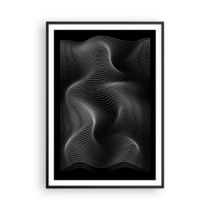 Affiche dans un cadre noir - Poster - Danse de lumière dans l'espace - 70x100 cm