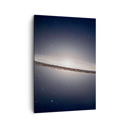 Impression sur toile - Image sur toile - Une galaxie spirale sur fond d'espace étoilé - 50x70cm - Il y a bien longtemps, dans une galaxie très lointaine… - Décoration murale moderne pour le salon et la chambre ARTTOR