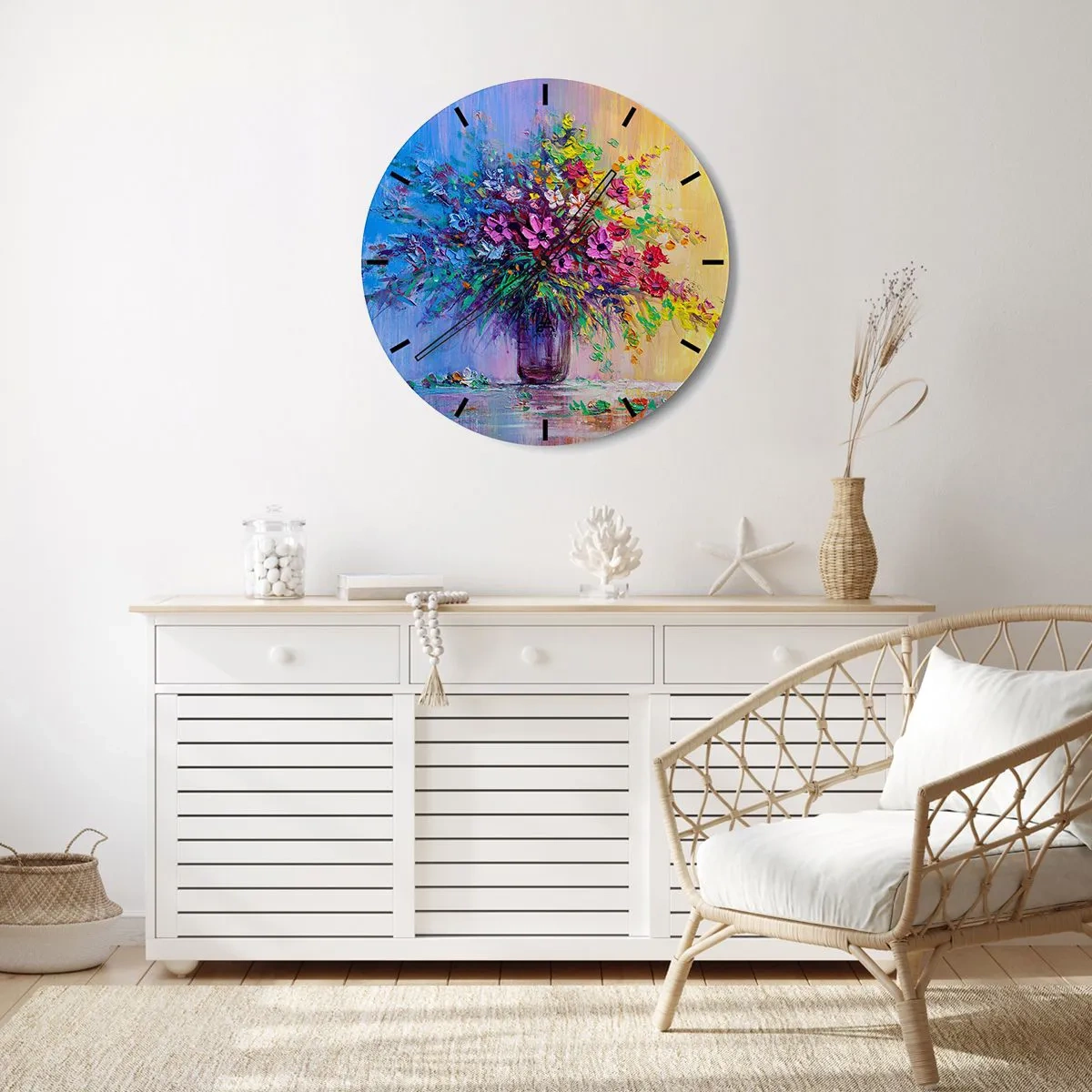 Horloge murale - Pendule murale - Cadeau d'été de la prairie - 30x30 cm