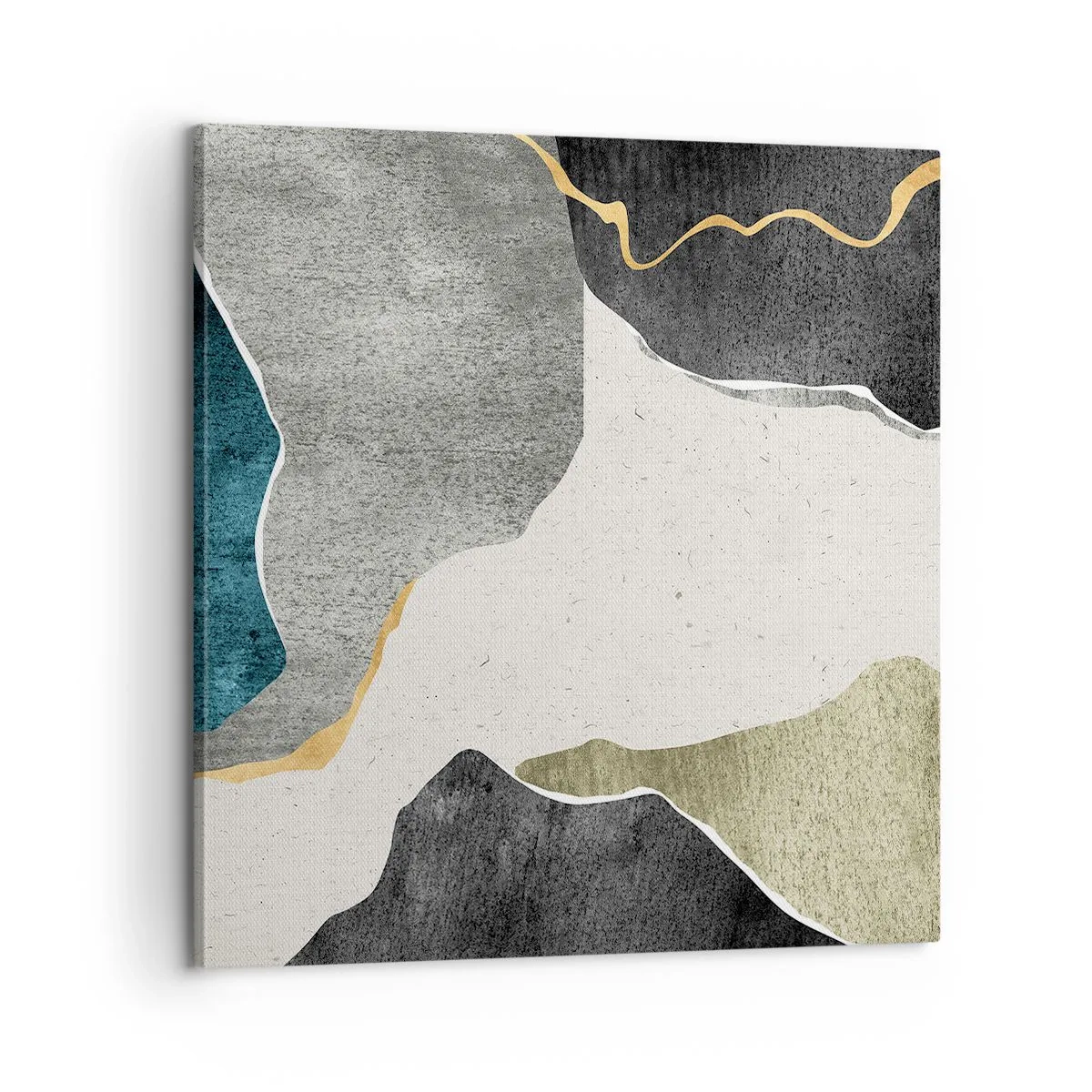 Impression sur toile - Image sur toile - Composition mosaïque avec un fil d'or - 60x60 cm