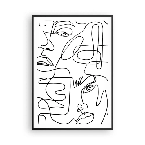 Affiche dans un cadre noir - Poster - Dans des émotions enchevêtrées - 70x100 cm
